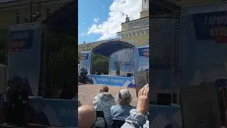 Russia. Saint-Petersburg. A concert dedicated to the Day of Russia. The girl sings amazing