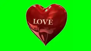 I love u love heart effect green screen