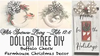 3 DIY DOLLAR TREE FARMHOUSE CHRISTMAS BUFFALO CHECK PROJECTS