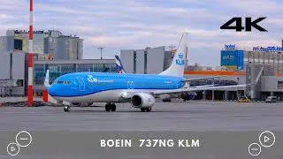 Boeing 737NG KLM | Taxiing & Take-Off | 4K