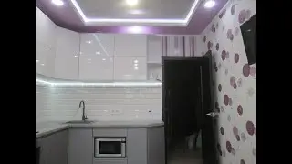 Сборка и установка кухни! Как смотрятся фасады из крашенного MDF Белый глянец и серый металлик.