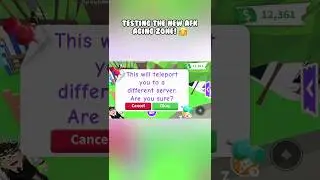 Testing The NEW AFK AGING ZONE In ADOPT ME!! 😱 