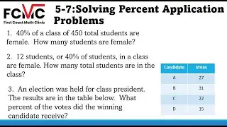 5-7 Solving Percent Application Problems - First Coast Math Clinic
