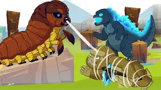 Baby Godzilla& Kong Vs. Larva Mothra – Animation 2