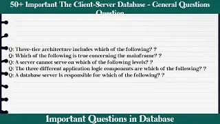 MCQ Questions The Client-Server Database - General Questions with Answers