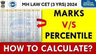 MH LAW CET (3 Yrs)  2024 - Marks wise Percentile | Law CET Marks wise Colleges and Percentile 2024 |