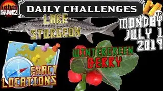 Daily Challenges Wintergreen Berry Lake Sturgeon Locations RDR2 Red Dead 2 Online 7/1/19