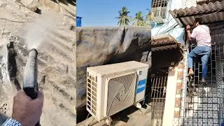 Split Haier ac Jet service, dengerous side,or koi rasta nhi hai,