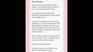 How to give Vote of thanks || Writing vote of thanks for farewell || English Speech