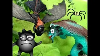 СЛАЙМ ДЛЯ СУМАШЕДШЕГО ДРАКОНА И БЕЗЗУБИК - ЧЕРНАЯ СОПЛЯ! Мир динозавров.