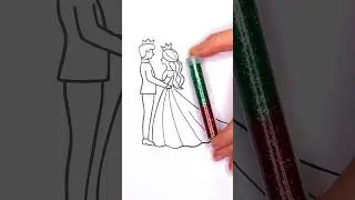 ❤️ Christmas Princess & Prince 👸🎄🤴 Glitter Art ✨ #glitter #princess #couple #drawing #christmas