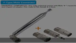 FM Radio Antenna, Ancable Indoor FM Telescopic Antenna 75 Ohm F Type Male Plug Connector with Adapt