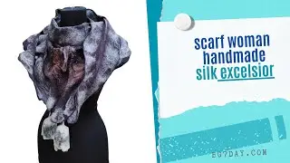 Scarf for women #silk #felt #felting #scarfwomen #naturalsilk #пльстене #валяние