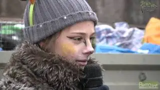 Полина Теребунская на марше "Животные - не одежда!" 2014