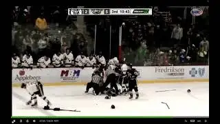 200 penalty minutes given during a massive line brawl