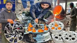 The expert mechanic making car alloy rim in local workshop we appreciate his work