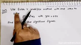 Euler s modified method in Hindi ||Mgsu MSc math previous 2014 numerical analysis solved question