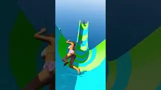 Anita, Cow, Michael & Franklin Funny Water Slide #2