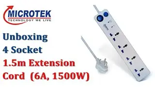 Unboxing Microtek Spike Guard 4 Socket with 1 Switch 6A Extension Boards and review