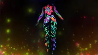 Body Painting Danse Fluo thème nature sexy @ymagyne_tattoo