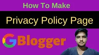 How to make privacy policy page in blogger
