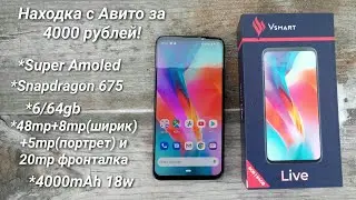 Обзор Vsmart Live: Super Amoled,snap.675,48мп+20мп,4000мАч...Полный комплект за 4000р с Авито.