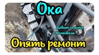 Ока . ремонт ДВС. давит сальник коленвала / Oka appeared to be a leak of oil fixim.