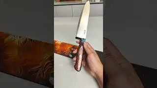 High-Value Chef’s Knife with German Steel & Golden Wood Handle – A Must-Have!