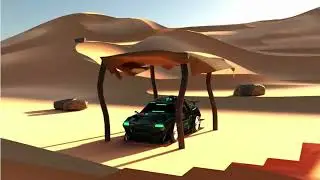 Desert Cinematic Car Scene in blender | Blender Tutorial For Beginners #trending #trendingvideo