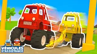 Les camions géants débarquent : course sur l’île et sauvetage dans le sable ! 🚛🏝️