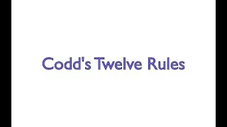 Codd's 12 Rules