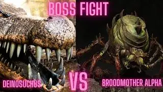 Broodmother alpha vs deinosuchus Ark Ascended The Island