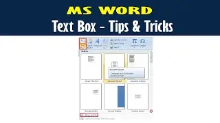 MS Word Tips & Tricks using Text Box | Ms Word Tutorials