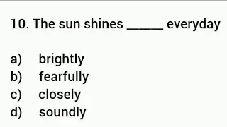 Adverbs Quiz | 10 Adverbs Quiz Questions | Choose the Correct Adverbs