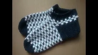Жаккардовые мужские носки крючком /How crochet socks