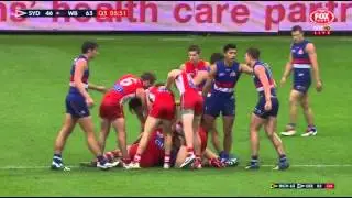 Mike Pyke's rugby style tackle on Jack Macrae
