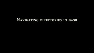 Navigating directories in bash