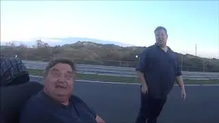 My dad driving the Zandvoort race track in his electric wheelchair