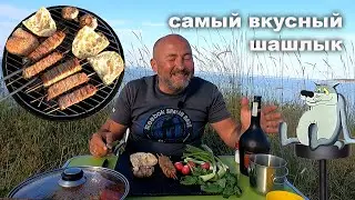 Самый вкусный шашлык из свиного битка и бекона.