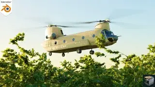 Cinematic helicopter animation | Dust wave & debris | Blender