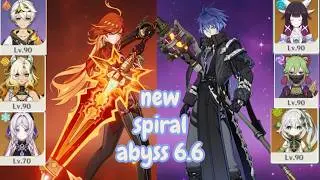New spiral abyss 6.6 | mavuika melt & flins lunar-charged + nahida | Genshin impact