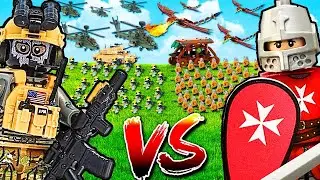 I built MODERN vs MEDIEVAL WAR in LEGO...