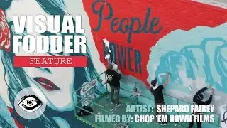 Shepard Fairey's latest mural in Los Angeles, 2019. Captured by Chop 'em Down films.