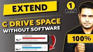 how to extend c drive in windows 10 without software  increase c drive space in windows 10, 11
