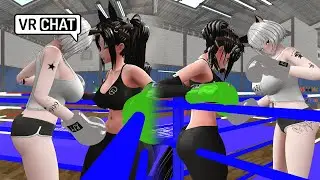 Boxing waifu tests her strikes against obsidian abs!🥊 VRchat BOXING