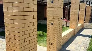Кладка забора с Московского кирпича