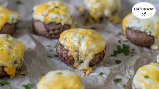 Überbackene Champignons - Lecker cremig und käsig