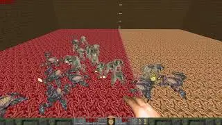 doom infighting 20 baron of hell vs 20 arachnotron DOOM ETERNAL