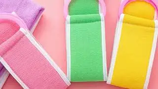 2 PCS Fashion Pull Back Bath Towel Thickening Double Strip