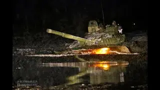 Переправа танка Т-72Б через Березину